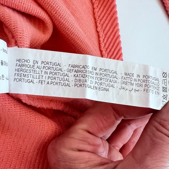 ZARA MENS TEXTURED OTTOMAN LONG SLEEVE CREW NECK SWEATER ORANGE SIZE MEDIUM - Picture 7 of 10